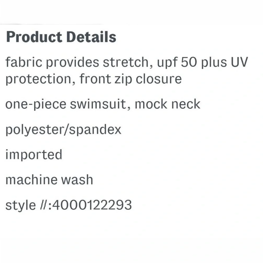 CABANA LIFE Women’s Upf50 Palms Long Sleeve One-Piece Swimsuit Blue White Size L - Picture 3 of 7